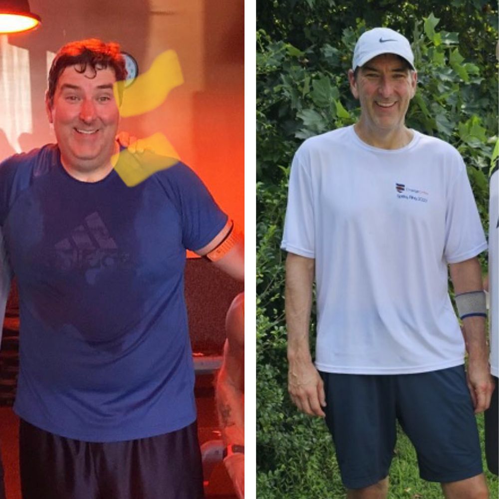 Before and after photos of Chris Kelly