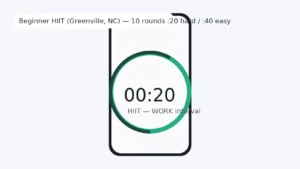 beginner HIIT 15-minute timer — weight loss in Greenville NC